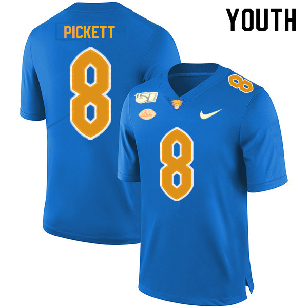 2019 Youth #8 Kenny Pickett Pitt Panthers College Football Jerseys Sale-Royal